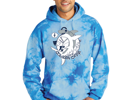 Crystal Tie Dye Shark Hoodie Online now