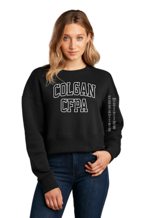 Collegiate Crop Sweatshirt with Concentration Online now