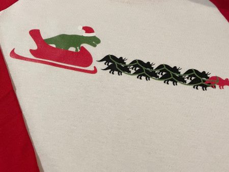 Kids T-REX Santa Baseball Tee Hot on Sale