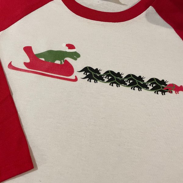 Kids T-REX Santa Baseball Tee Hot on Sale