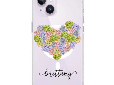 Floral Heart iPhone 12 MagSafe Compatible Ultra Clear Case For Discount