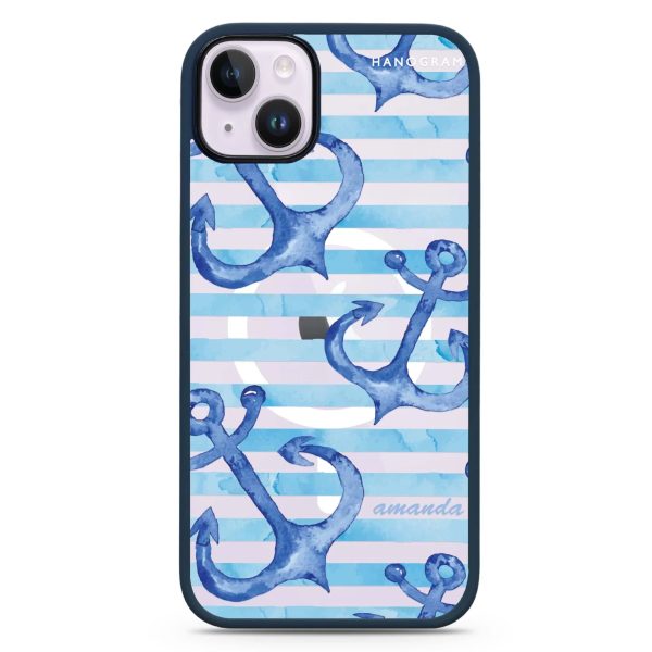 Blue Anchor iPhone 14 Plus MagSafe Compatible Impact Guard Bumper Case Fashion