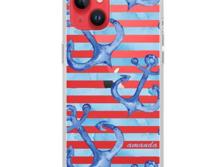 Blue Anchor iPhone 13 Ultra Clear Case Hot on Sale