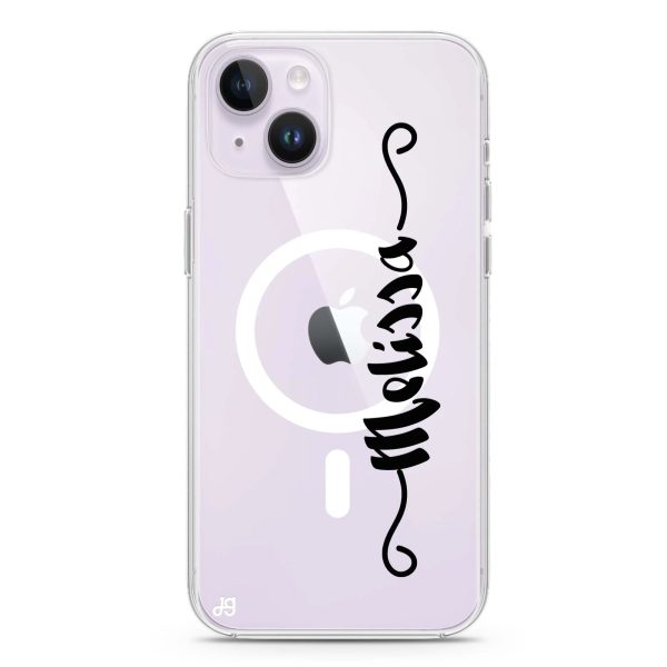 Casual Vertical Name iPhone 14 Plus MagSafe Compatible Ultra Clear Case on Sale