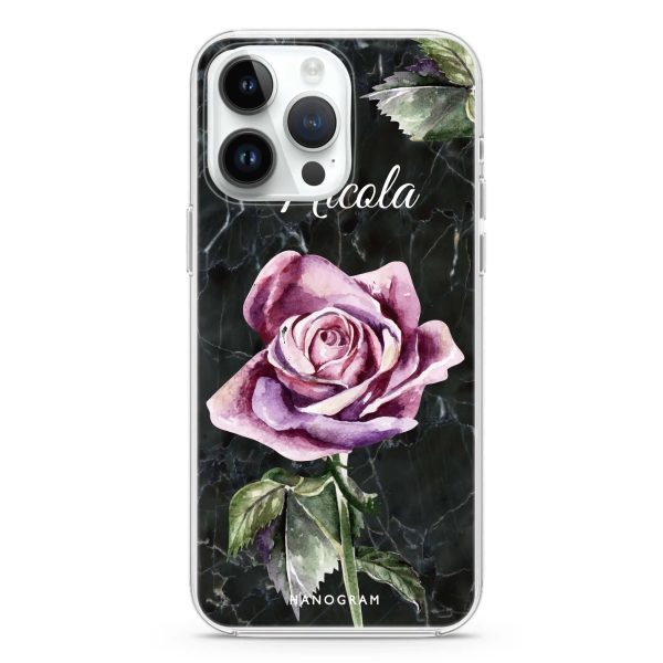 Black Marble Rose iPhone 13 Pro MagSafe Compatible Ultra Clear Case Fashion