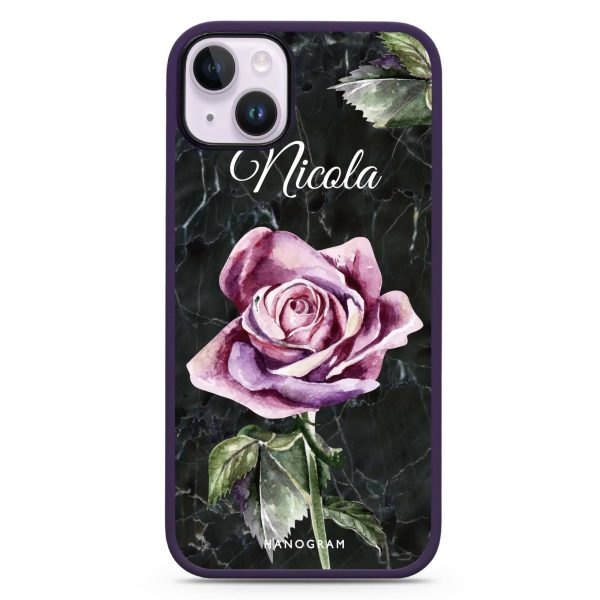 Black Marble Rose iPhone 13 Mini Impact Guard Bumper Case Cheap