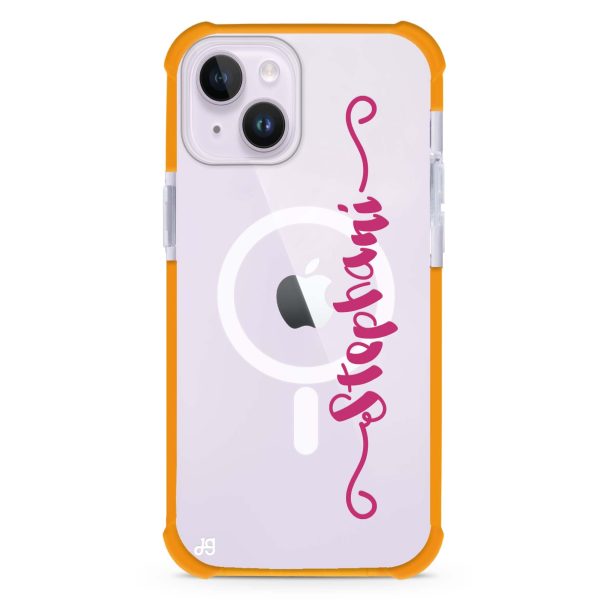 Casual Vertical Name iPhone 14 Plus MagSafe Compatible Ultra Shockproof Case Online