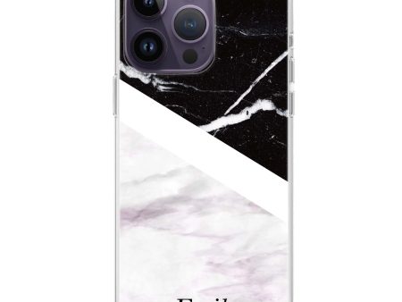 Black & White Marble iPhone 13 Pro MagSafe Compatible Ultra Clear Case on Sale