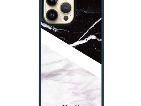 Black & White Marble iPhone 14 Pro MagSafe Compatible Impact Guard Bumper Case Discount