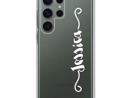 Casual Vertical Name Samsung Galaxy Ultra Clear Case For Cheap