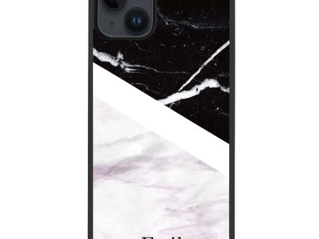 Black & White Marble iPhone 14 Plus Impact Guard Bumper Case For Discount