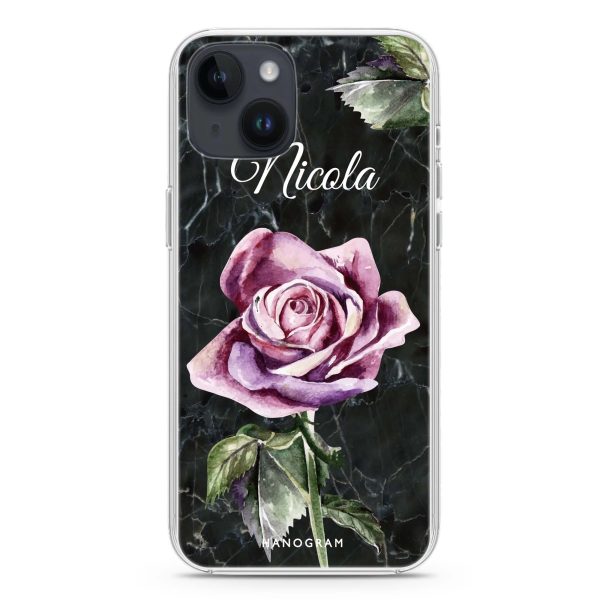 Black Marble Rose iPhone 14 Plus MagSafe Compatible Ultra Clear Case Hot on Sale