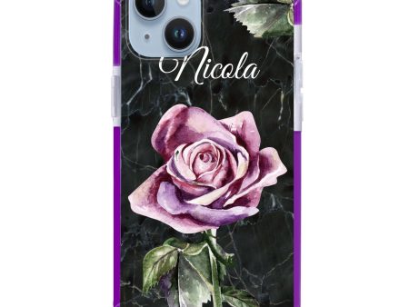 Black Marble Rose iPhone 12 MagSafe Compatible Ultra Shockproof Case Fashion