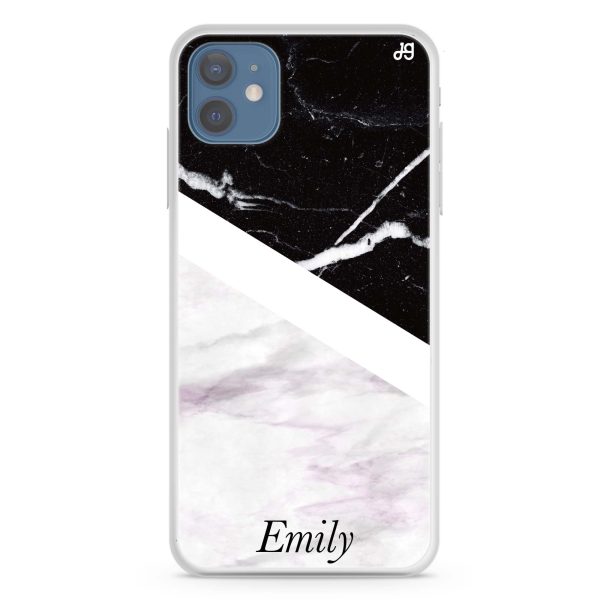 Black & White Marble iPhone 12 mini Ultra Clear Case Fashion