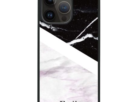 Black & White Marble iPhone 14 Pro Impact Guard Bumper Case Discount