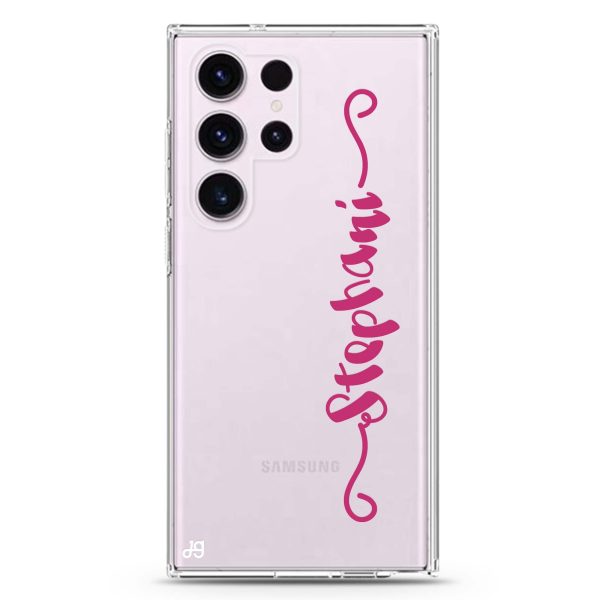 Casual Vertical Name Samsung Galaxy Ultra Clear Case For Cheap