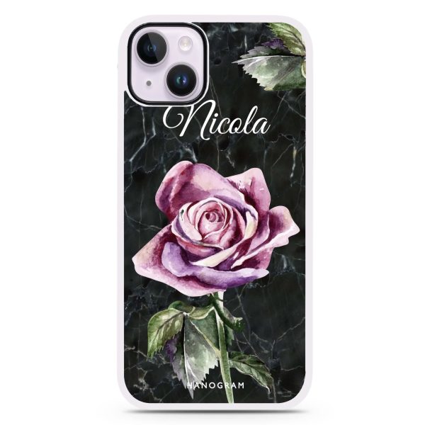 Black Marble Rose iPhone 13 Mini Impact Guard Bumper Case Cheap