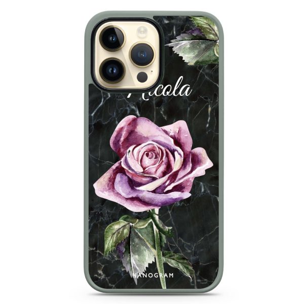 Black Marble Rose iPhone 13 Pro Impact Guard Bumper Case Cheap