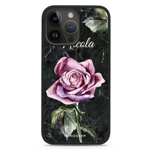 Black Marble Rose iPhone 13 Pro Impact Guard Bumper Case Cheap