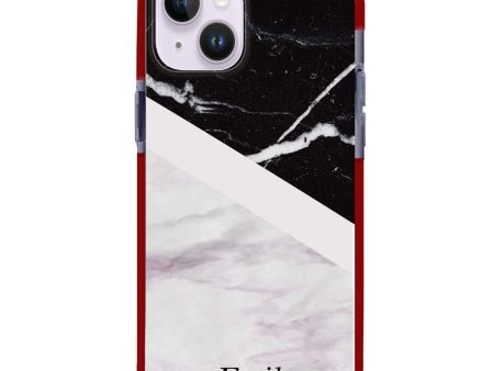 Black & White Marble iPhone 14 Plus MagSafe Compatible Ultra Shockproof Case Discount