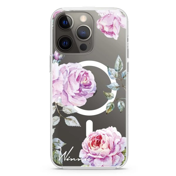 Classic Floral iPhone 13 Pro MagSafe Compatible Ultra Clear Case For Cheap