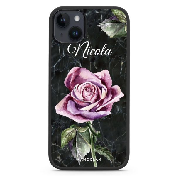 Black Marble Rose iPhone 14 Impact Guard Bumper Case For Cheap