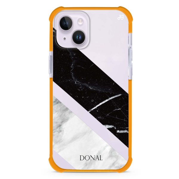 B & W Marble iPhone 14 Plus Ultra Shockproof Case Cheap