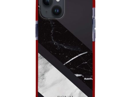 B & W Marble iPhone 14 Plus Ultra Shockproof Case Cheap