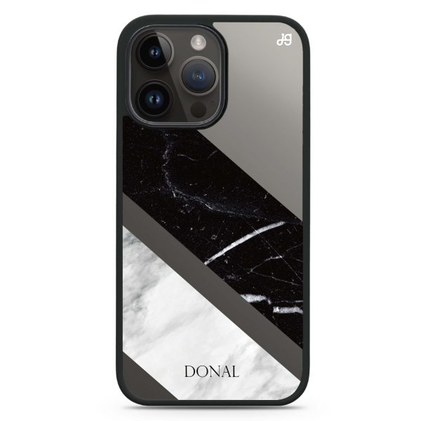 B & W Marble iPhone 14 Pro Max Impact Guard Bumper Case For Cheap