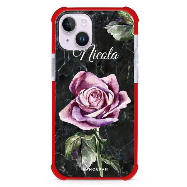 Black Marble Rose iPhone 14 Plus MagSafe Compatible Ultra Shockproof Case Online now