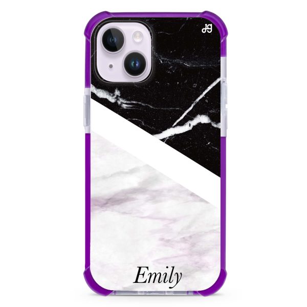 Black & White Marble iPhone 13 Mini Ultra Shockproof Case For Cheap