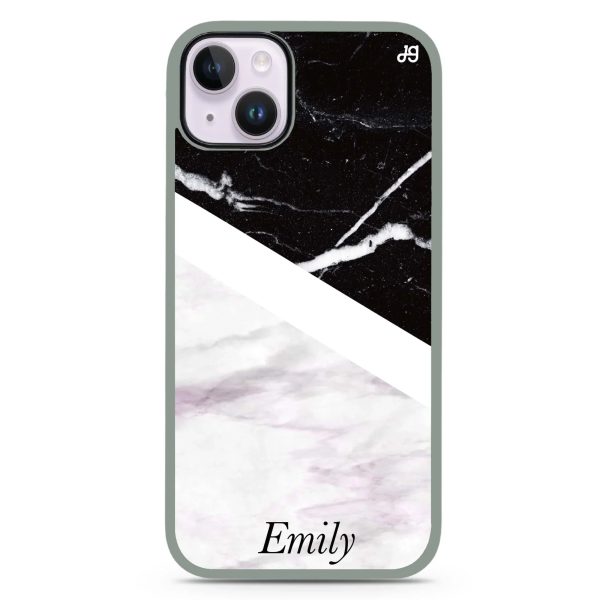 Black & White Marble iPhone 15 Plus Impact Guard Bumper Case Online