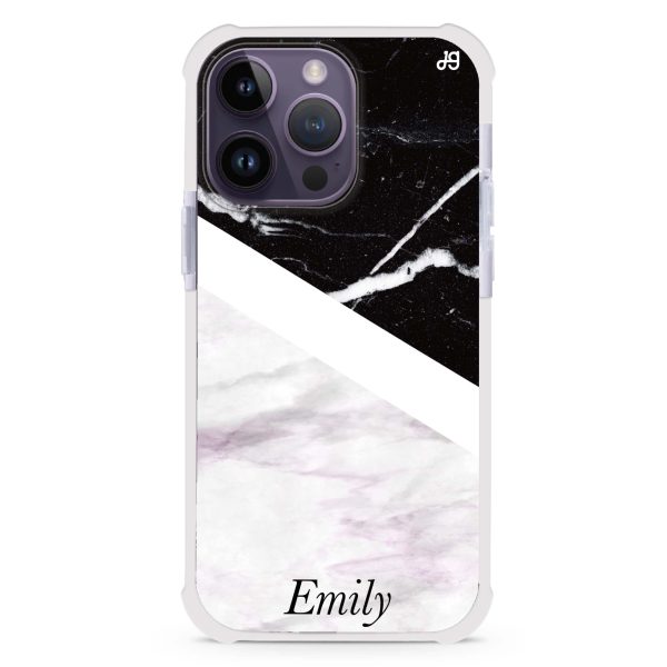 Black & White Marble iPhone 13 Pro Ultra Shockproof Case Cheap