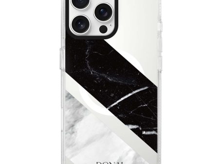 B & W Marble iPhone 14 Pro MagSafe Compatible Ultra Clear Case on Sale