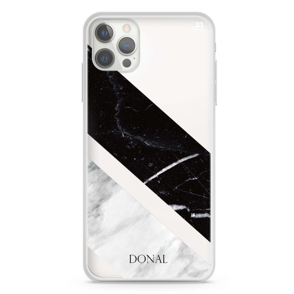 B & W Marble iPhone 12 Pro Ultra Clear Case Cheap