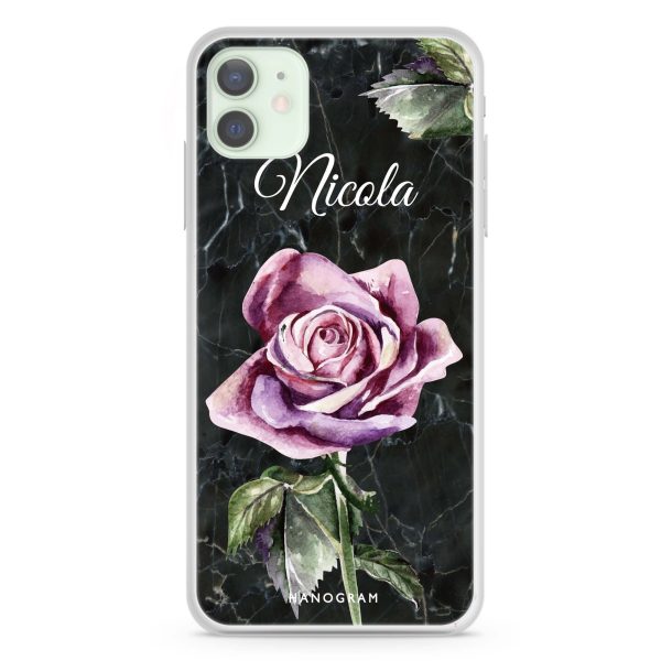 Black Marble Rose iPhone 12 mini Ultra Clear Case on Sale