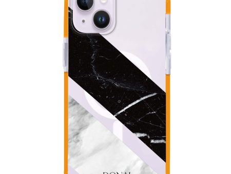 B & W Marble iPhone 14 MagSafe Compatible Ultra Shockproof Case on Sale