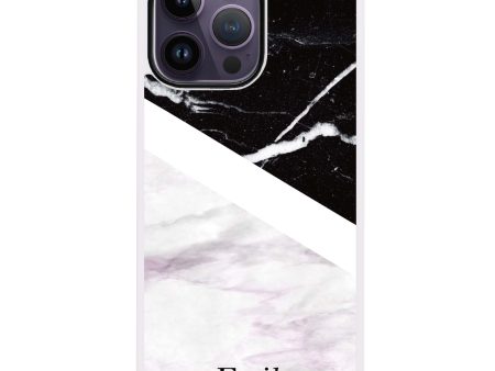 Black & White Marble iPhone 15 Pro Impact Guard Bumper Case For Cheap