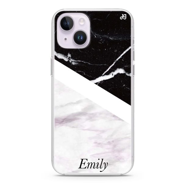 Black & White Marble iPhone 12 MagSafe Compatible Ultra Clear Case For Sale