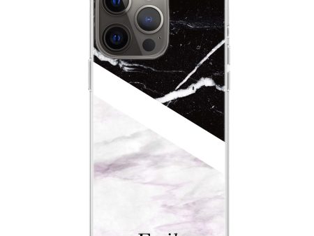 Black & White Marble iPhone 13 Pro Max Ultra Clear Case For Cheap