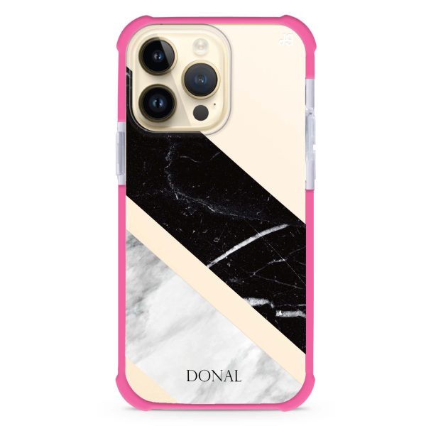 B & W Marble iPhone 12 Pro Max Ultra Shockproof Case Cheap