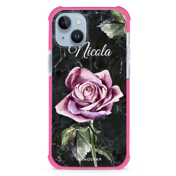 Black Marble Rose iPhone 14 Plus MagSafe Compatible Ultra Shockproof Case Online now