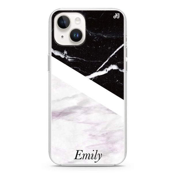 Black & White Marble iPhone 12 MagSafe Compatible Ultra Clear Case For Sale