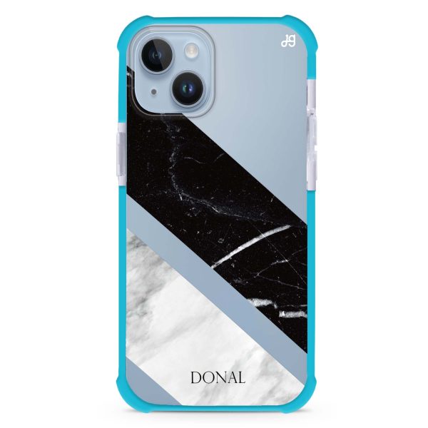 B & W Marble iPhone 14 Plus Ultra Shockproof Case Cheap