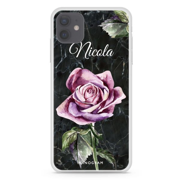 Black Marble Rose iPhone 12 Ultra Clear Case For Cheap