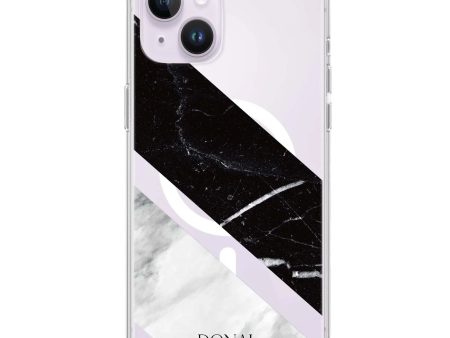 B & W Marble iPhone 14 MagSafe Compatible Ultra Clear Case Sale