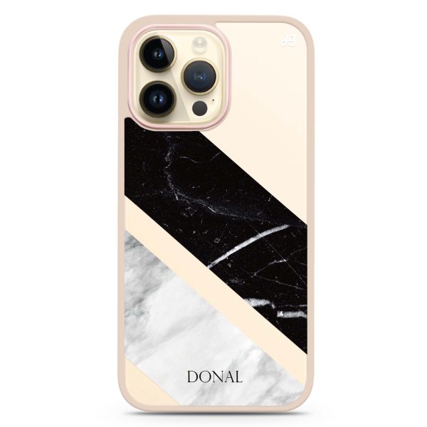 B & W Marble iPhone 14 Pro Max Impact Guard Bumper Case For Cheap