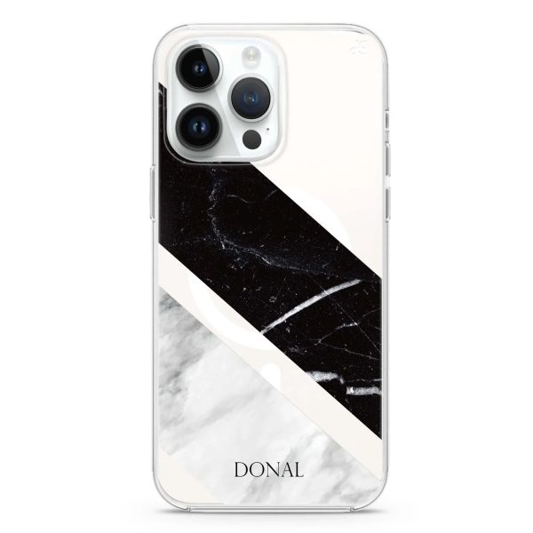 B & W Marble iPhone 12 Pro MagSafe Compatible Ultra Clear Case Cheap