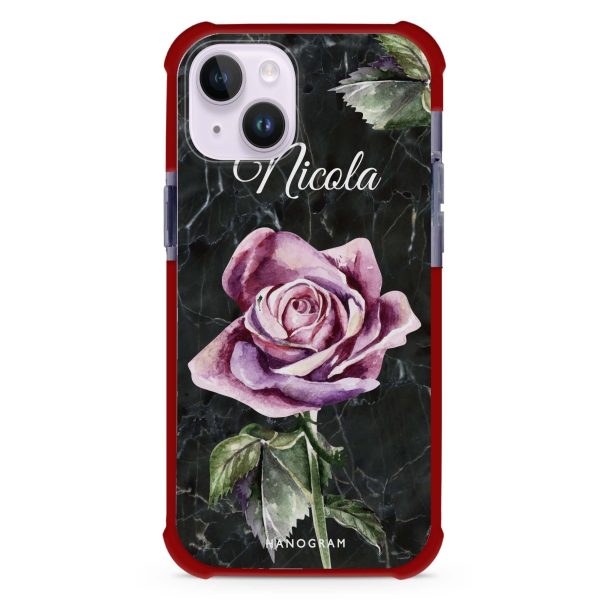 Black Marble Rose iPhone 14 Plus MagSafe Compatible Ultra Shockproof Case Online now